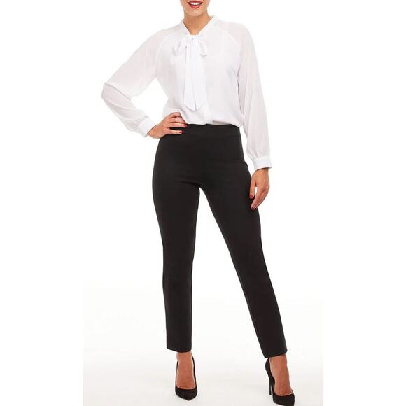 SPANX Smooth Perfect Fit Ponte Slim Straight Pants Black Large Tall - Picture 3 of 15